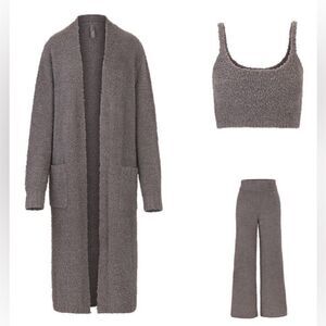 SKIMS Cozy Plus 3 Piece Pant set in grey